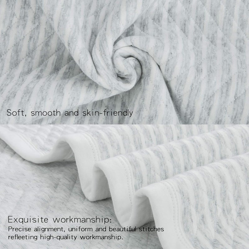 NTBAY Jersey Cotton Quilted Toddler Blanket, Breathable and Warm for Boys and Girls Baby Blanket, 30x40 Inches, Grey Wave - Image 3